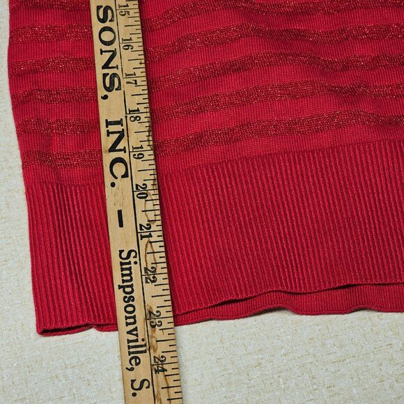 Charter Club Sweater Womens Sz PM Red V-Neck Striped NWT - Picture 8 of 8